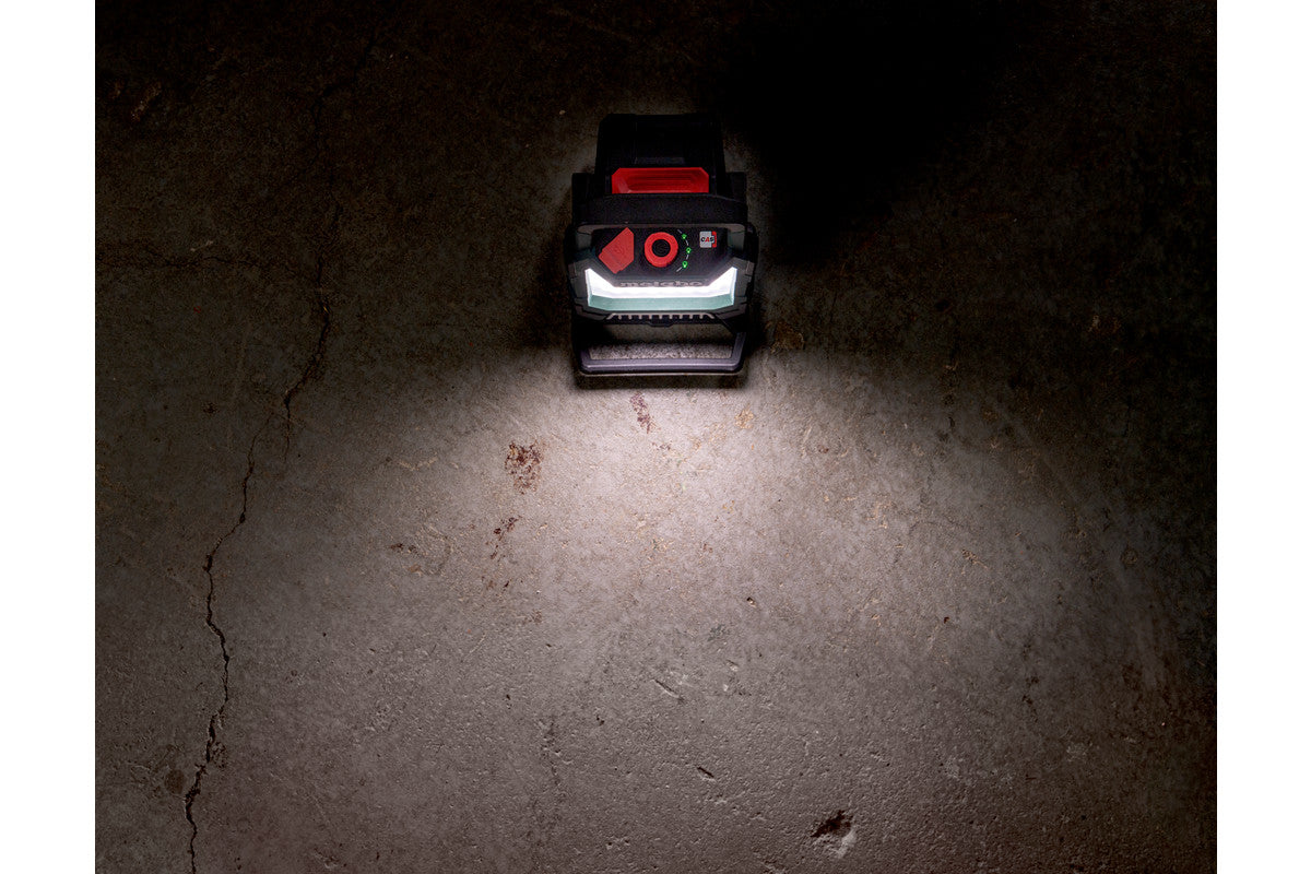 Metabo Arbeitsleuchte BSA 18 LED 4000 – 4000 lm, 270°, 18 V Akku (CAS), IPX3, dimmbar – Grün