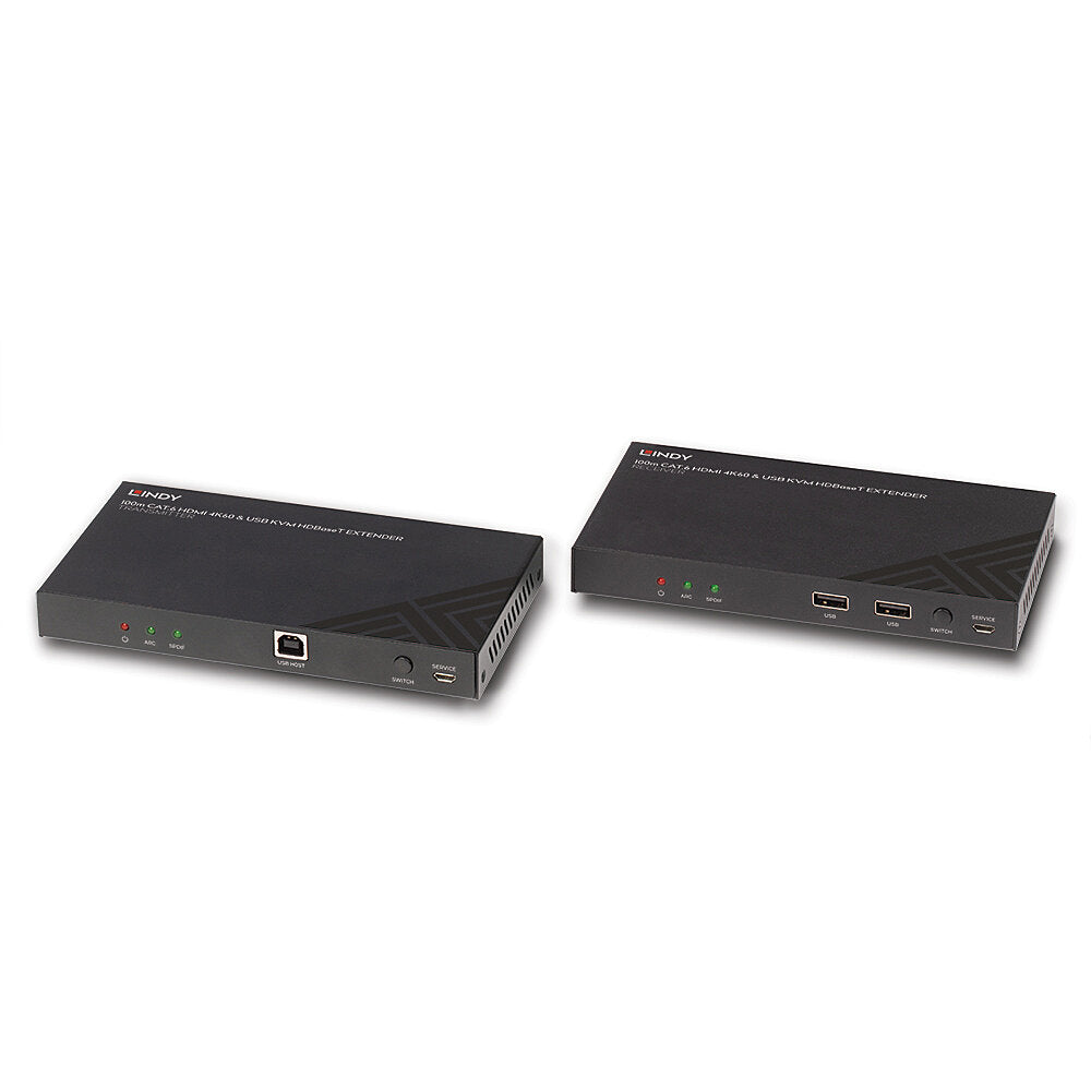 Lindy KVM-Extender, HDMI, über HDBaseT (Cat6), bis 100 m, 4K (3840 × 2160)