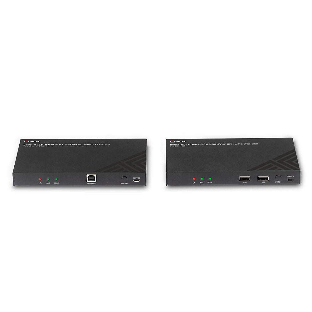 Lindy KVM-Extender, HDMI, über HDBaseT (Cat6), bis 100 m, 4K (3840 × 2160)