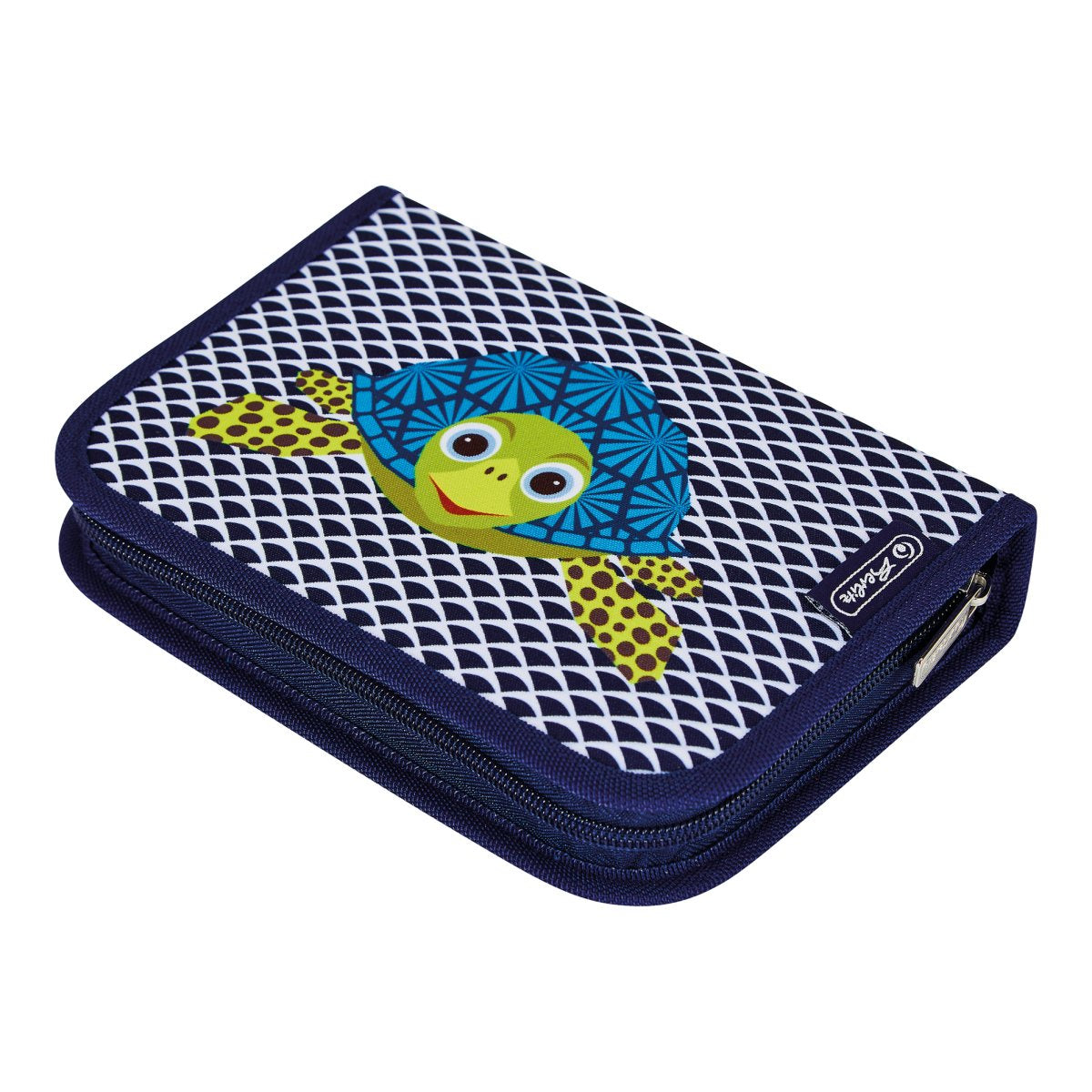 Herlitz Cute Animals Etui 2-fach, gefüllt, 31-teilig – Turtle – Kunststoff – 20,3 × 3,5 × 14,0 cm