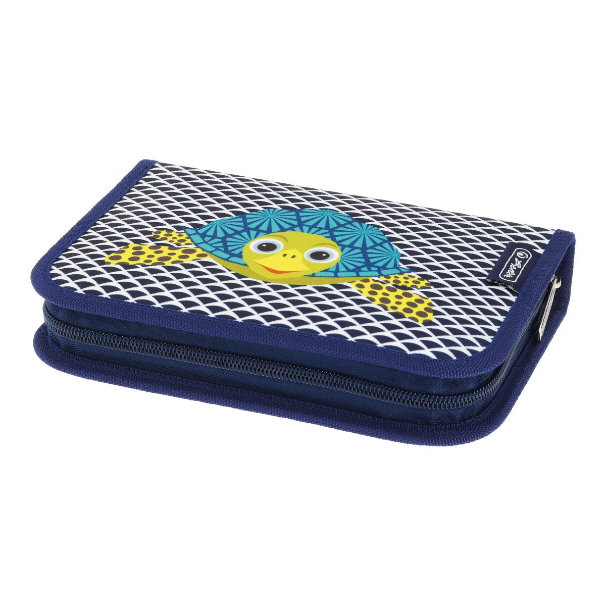 Herlitz Cute Animals Etui 2-fach, gefüllt, 31-teilig – Turtle – Kunststoff – 20,3 × 3,5 × 14,0 cm
