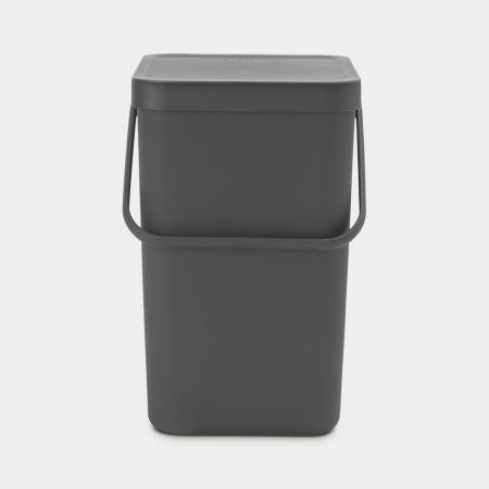 Brabantia Sort & Go Recyclingbehälter – 25 l – Kunststoff, rechteckig – grau