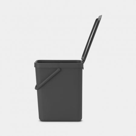 Brabantia Sort & Go Recyclingbehälter – 25 l – Kunststoff, rechteckig – grau