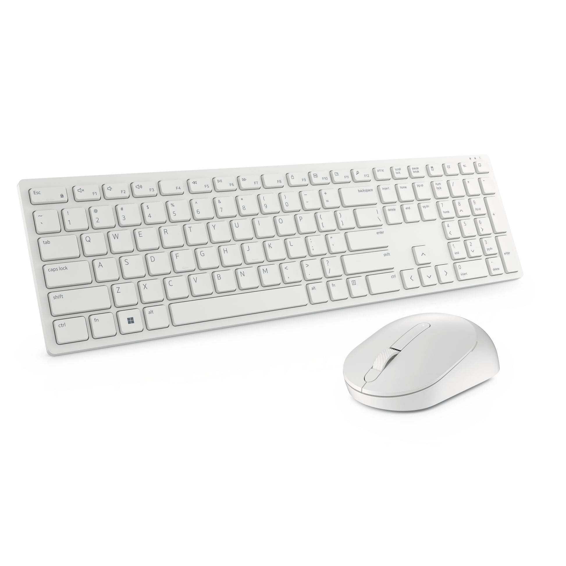 Dell KM5221W-Wh – Tastatur, kabellos (2,4 GHz), US-Layout (EN) – für Windows, macOS & Android u. a.