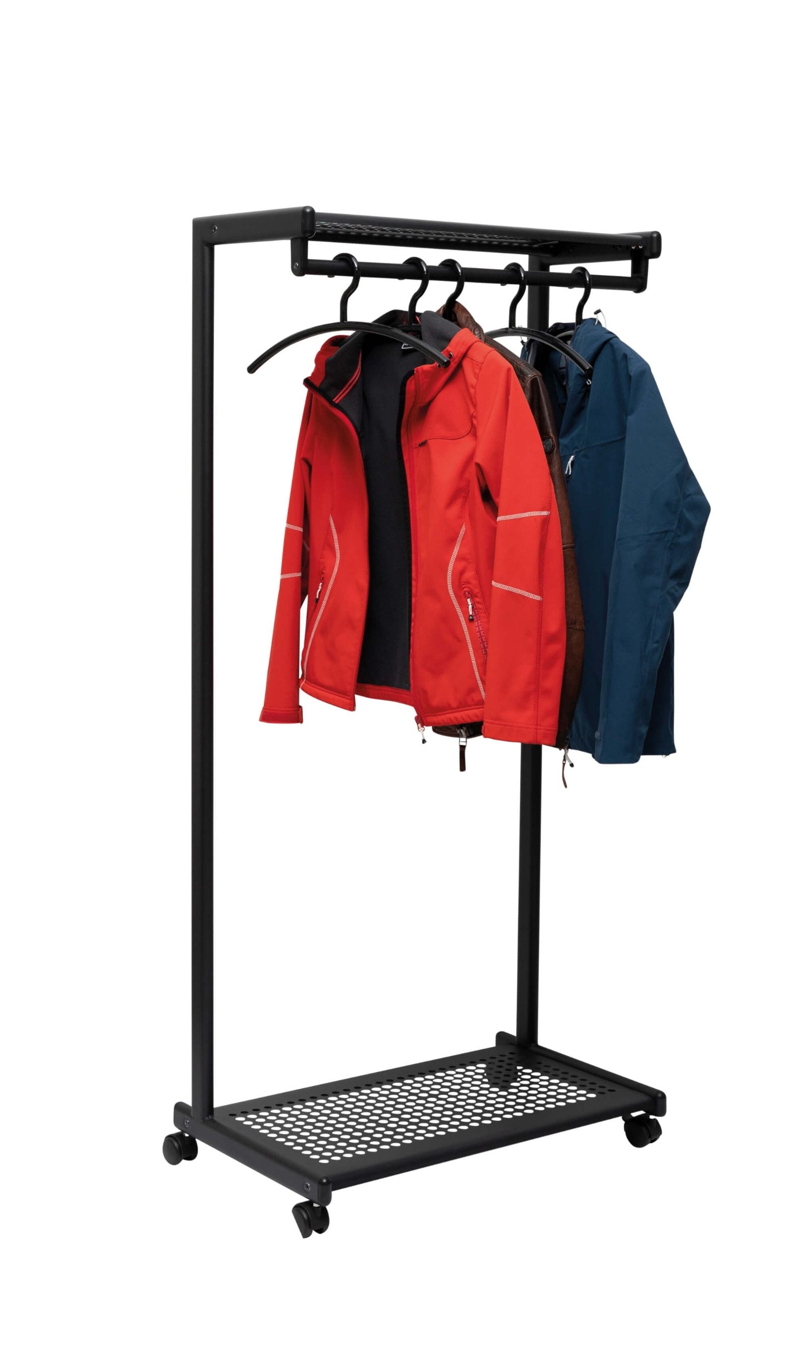 MAUL Garderobenständer MAULbolero 9424490 – 12 Haken, mit Rollen, Höhe 78 cm, schwarz, Metall