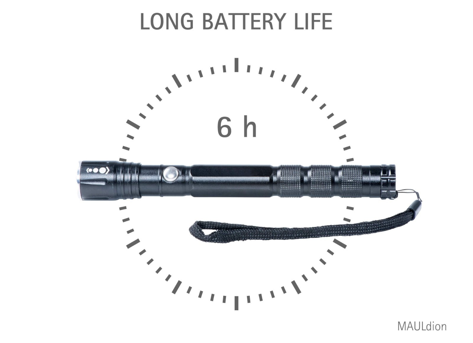MAUL Taschenlampe MAULdion 8186690 – 20 lm, 10 m, IPX4, inkl. AA-Batterie – Schwarz