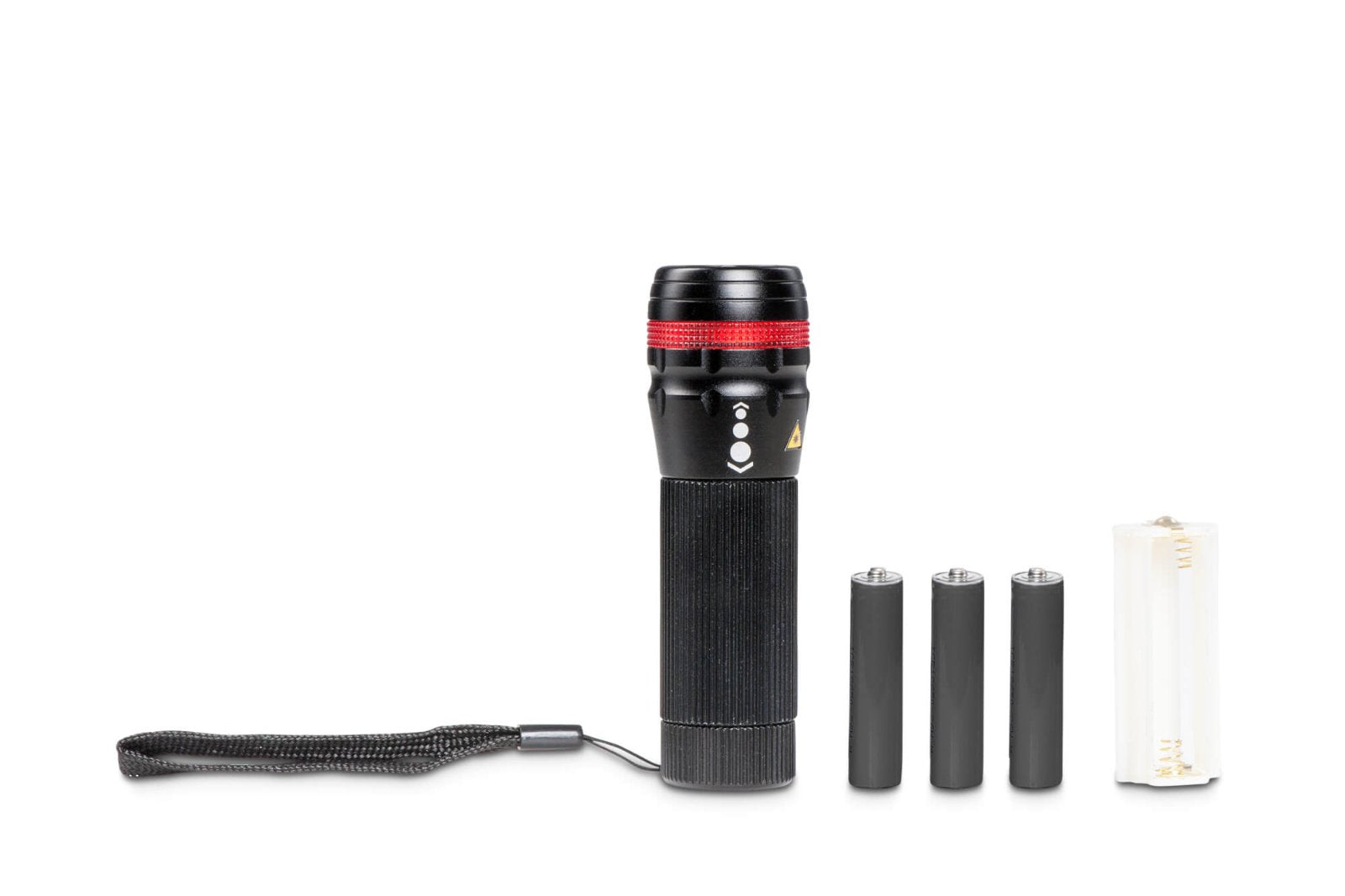 MAUL Taschenlampe MAULeos – 15 lm, 10 m, IPX4, Batterie 1×AA (2300 mAh) – Schwarz