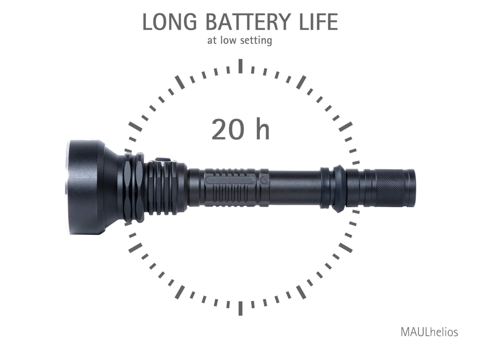 MAUL Taschenlampe Helios 8187790 – 700 lm, 300 m, IPX4, Akku 2×18650, 2300 mAh, 5 Modi – Schwarz