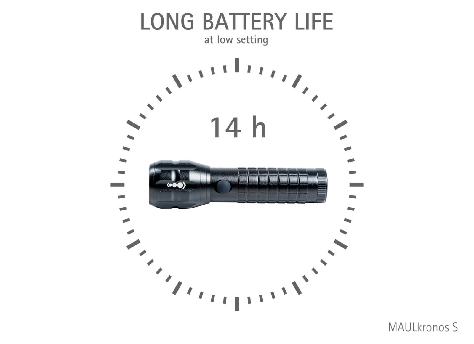 MAUL Taschenlampe MAULkronos S 8182390 – 192 lm, 196 m, IPX4, 3× AAA 1200 mAh, 3 Stufen – Schwarz