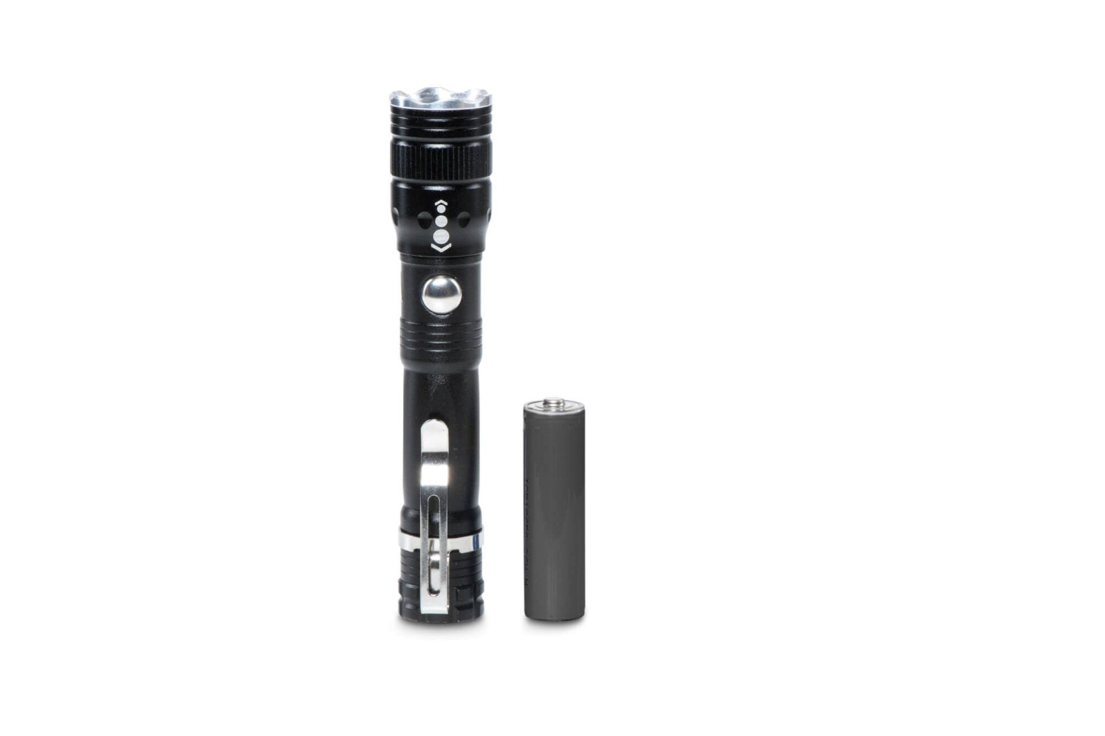 MAUL Taschenlampe MAULluna – 39 lm, 71 m Reichweite, 17 cm, inkl. 2×1,5 V AA, 2300 mAh – Schwarz