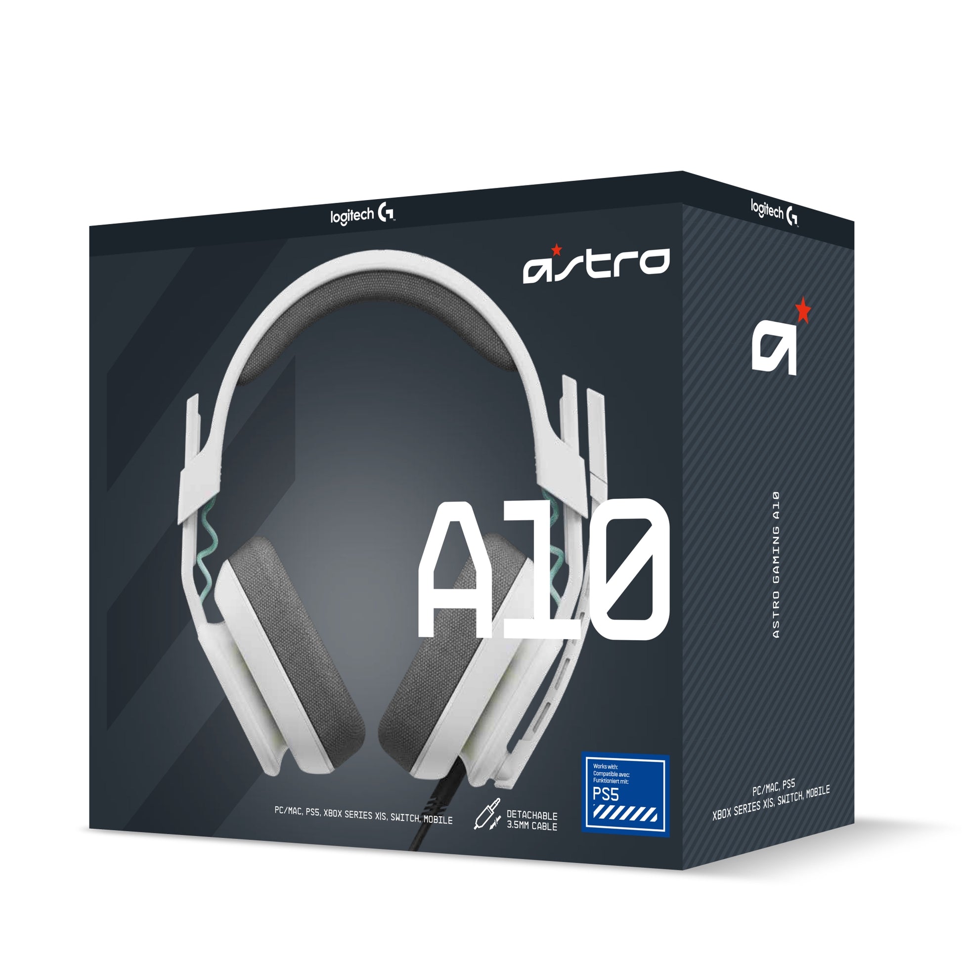 ASTRO Gaming A10 Gen 2 Gaming-Headset – Over-Ear, Kabelgebunden, 3,5 mm Klinke, für PC, Xbox, Playstation, Weiss