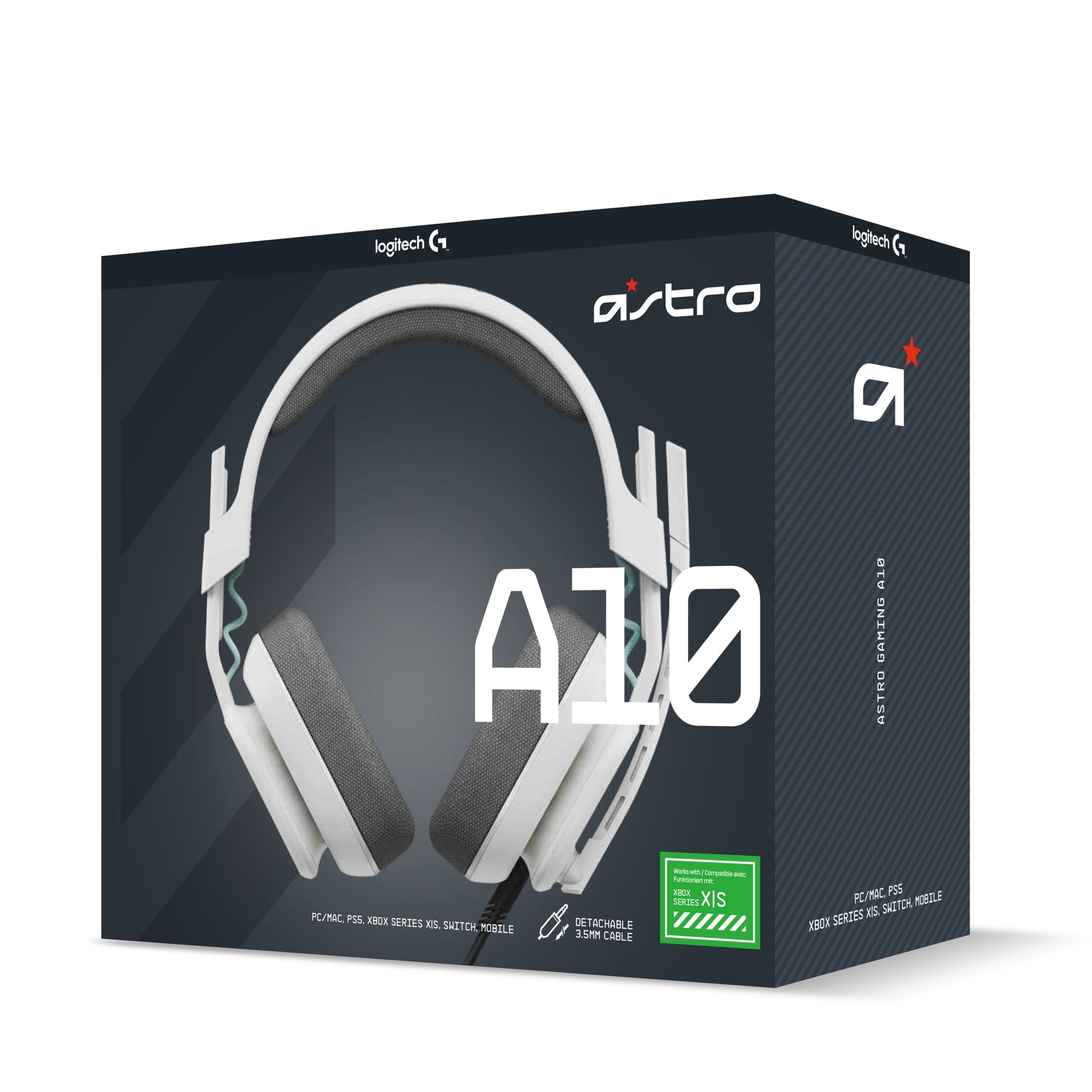 ASTRO Gaming A10 Gen 2 Gaming-Headset – Over-Ear, Stereo, Kabelgebunden, 3,5 mm Klinke, Weiss