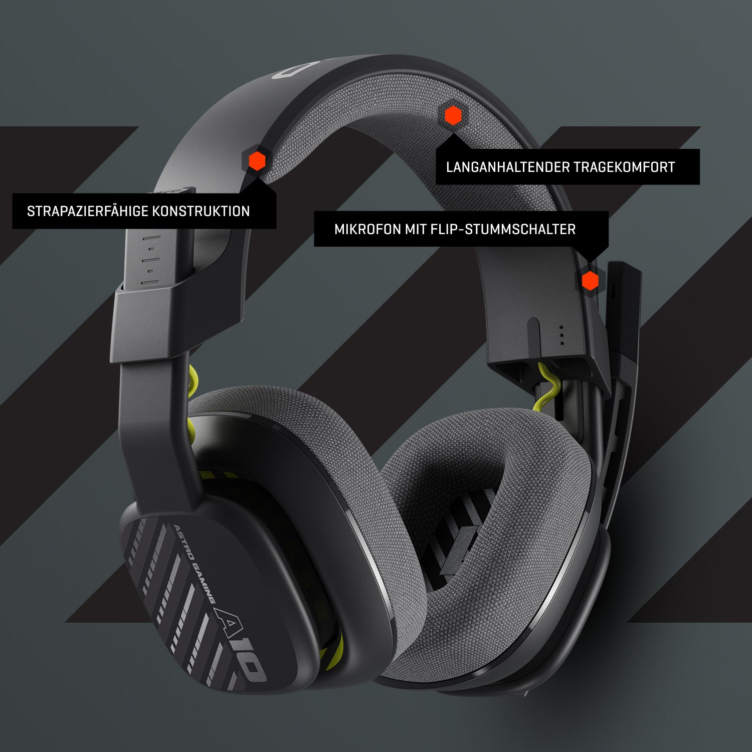 ASTRO Gaming A10 – Over-Ear Gaming-Headset – Flip-to-Mute Boom-Mikrofon, 32 mm Treiber – Schwarz – für PS