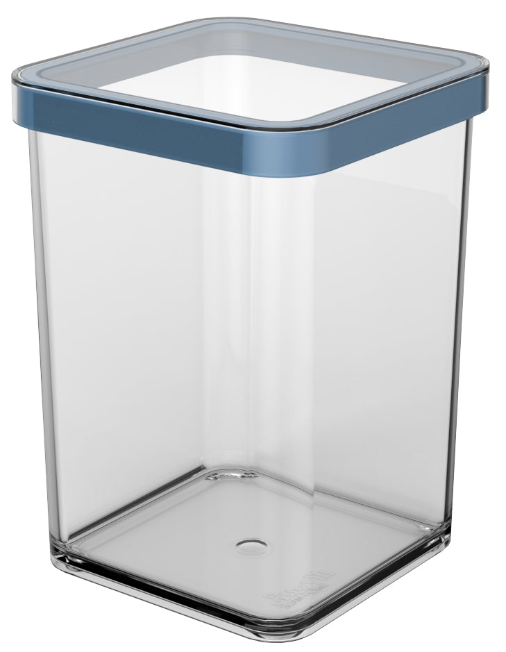 Rotho Loft – Vorratsdose 1 l, 10 × 10 × 14,2 cm, Kunststoff (SAN), transparent/blau