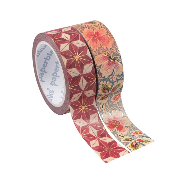 Paperblanks Washi Tape – 15 mm × 10 m, mehrfarbig, Papier, 2 Rollen