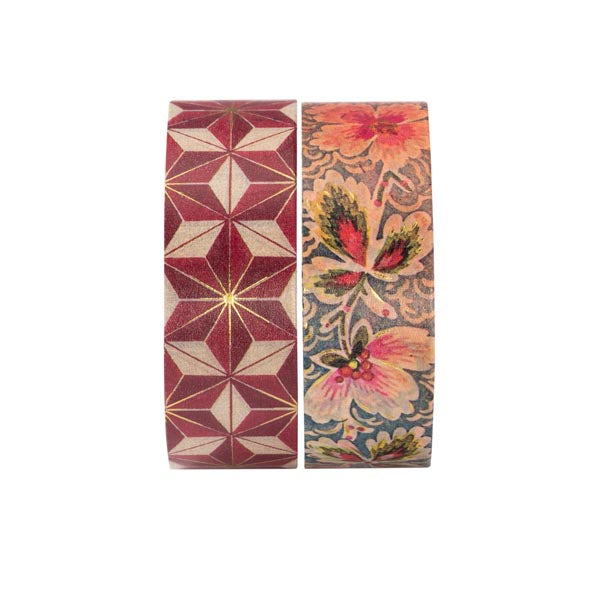Paperblanks Washi Tape – 15 mm × 10 m, mehrfarbig, Papier, 2 Rollen