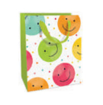 Braun + Company Geschenktasche – Happy Smileys – teillackiert, matt, Papier – 120 × 150 × 60 mm