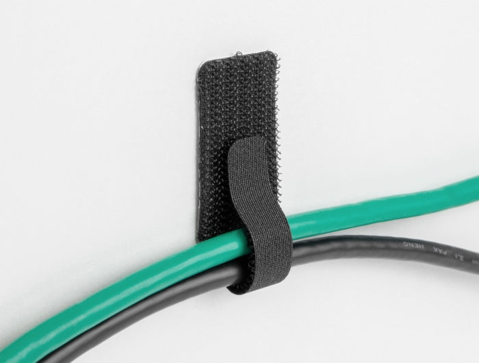 DeLOCK Klettkabelbinder, 90 mm × 24 mm, 10er-Pack – Schwarz
