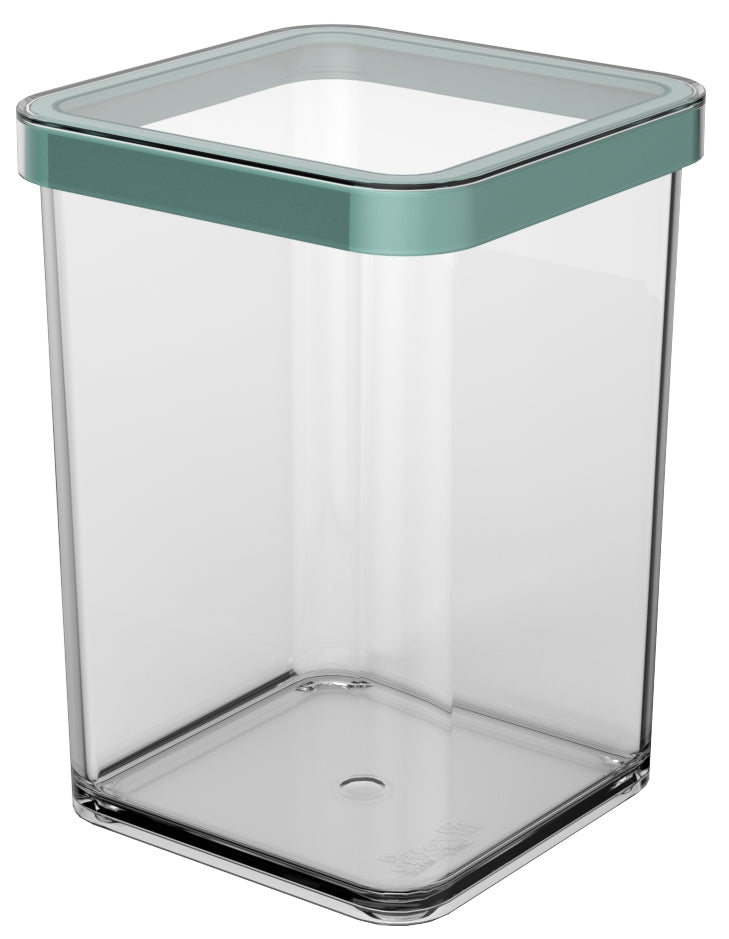 Rotho Loft – Vorratsdose 1 l, 10 × 10 × 14,2 cm, Kunststoff (SAN), transparent/grün