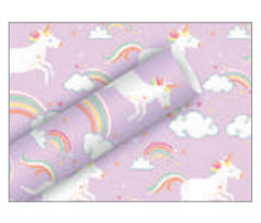 Braun + Company Geschenkpapier Rolle – Unicorn – gestrichenes Papier, 80 g/m2 – 700 × 2000 mm – 2 Stk.