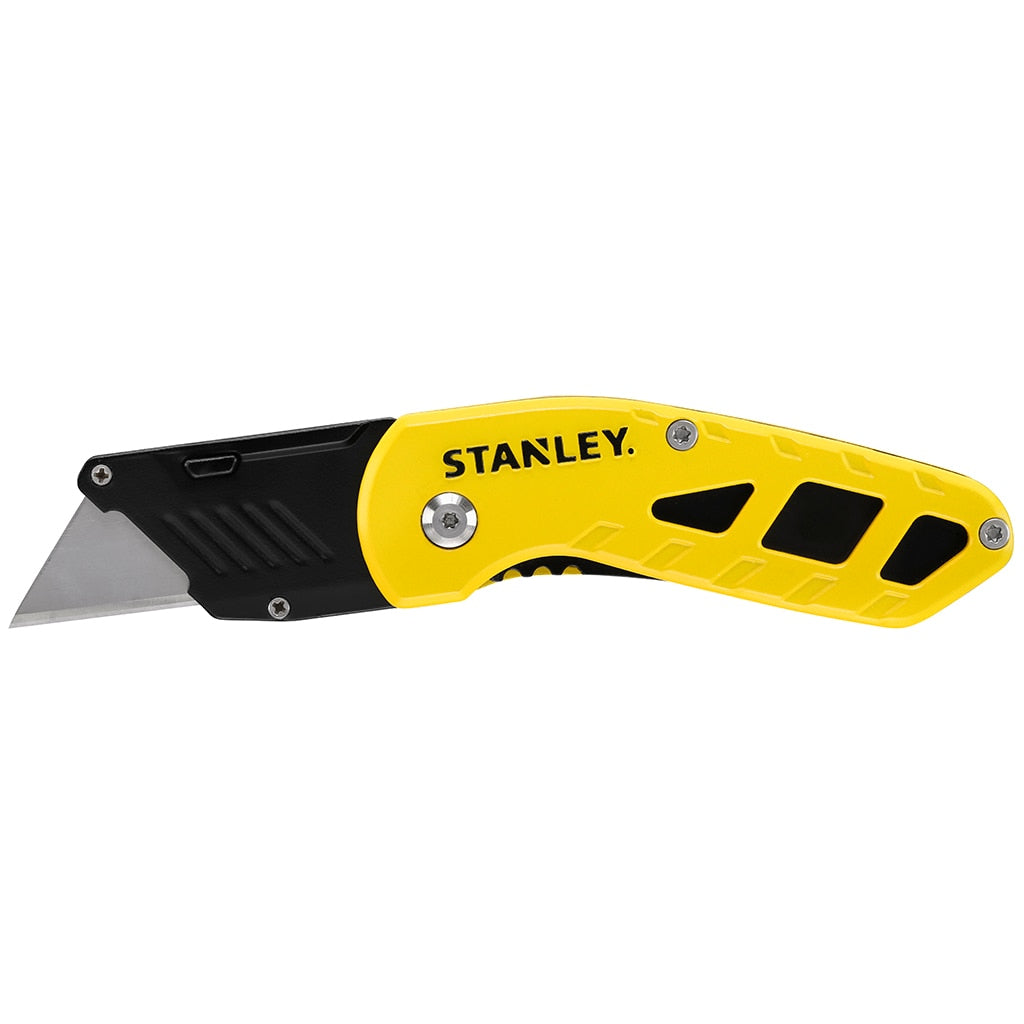 Stanley Einziehbares Trapezmesser, Aluminium-Druckguss, Klingenmagazin, Schwarz, 1 Stk.