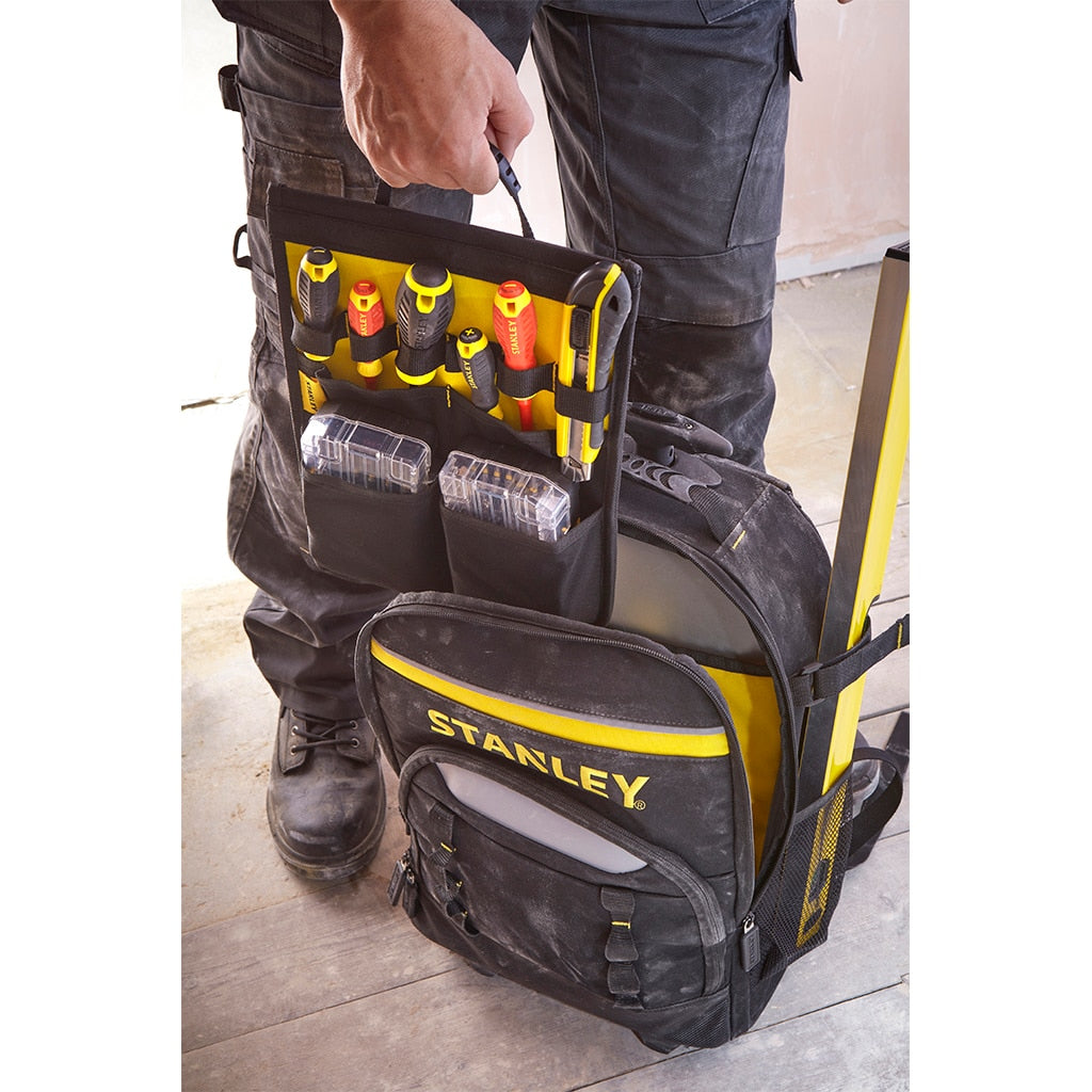 Stanley Werkzeugrucksack STST83307-1, mit Teleskopgriff und Rollen, Schwarz, 1 Stk.