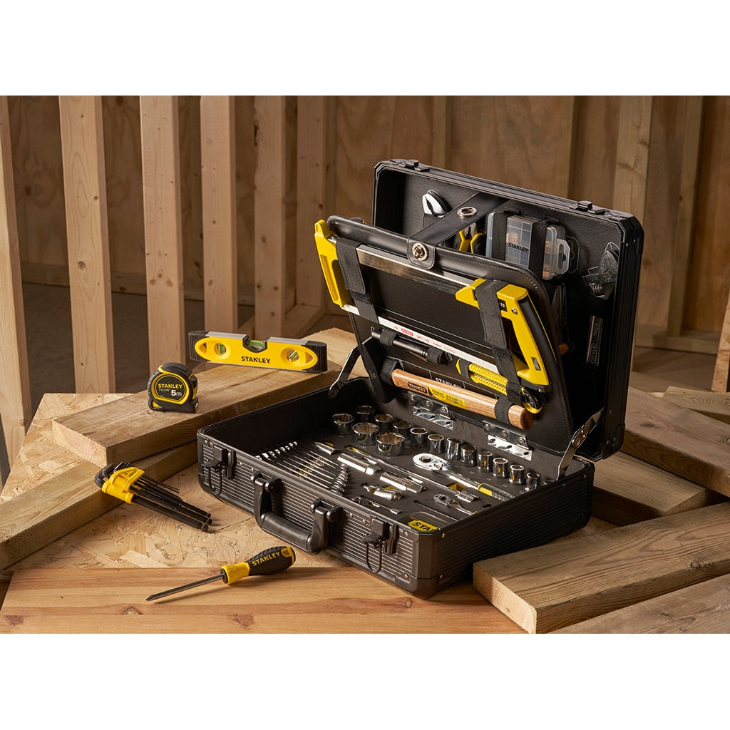 Stanley Reparatur-Toolkit – 61 Bits, 8 Schraubendreher – Schwarz, Gelb – 142 Stück