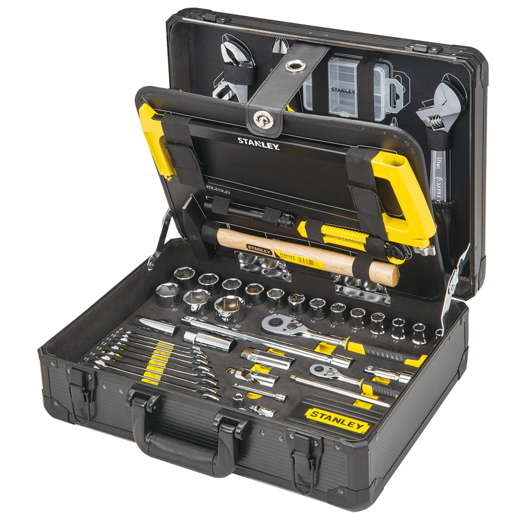 Stanley Reparatur-Toolkit – 61 Bits, 8 Schraubendreher – Schwarz, Gelb – 142 Stück
