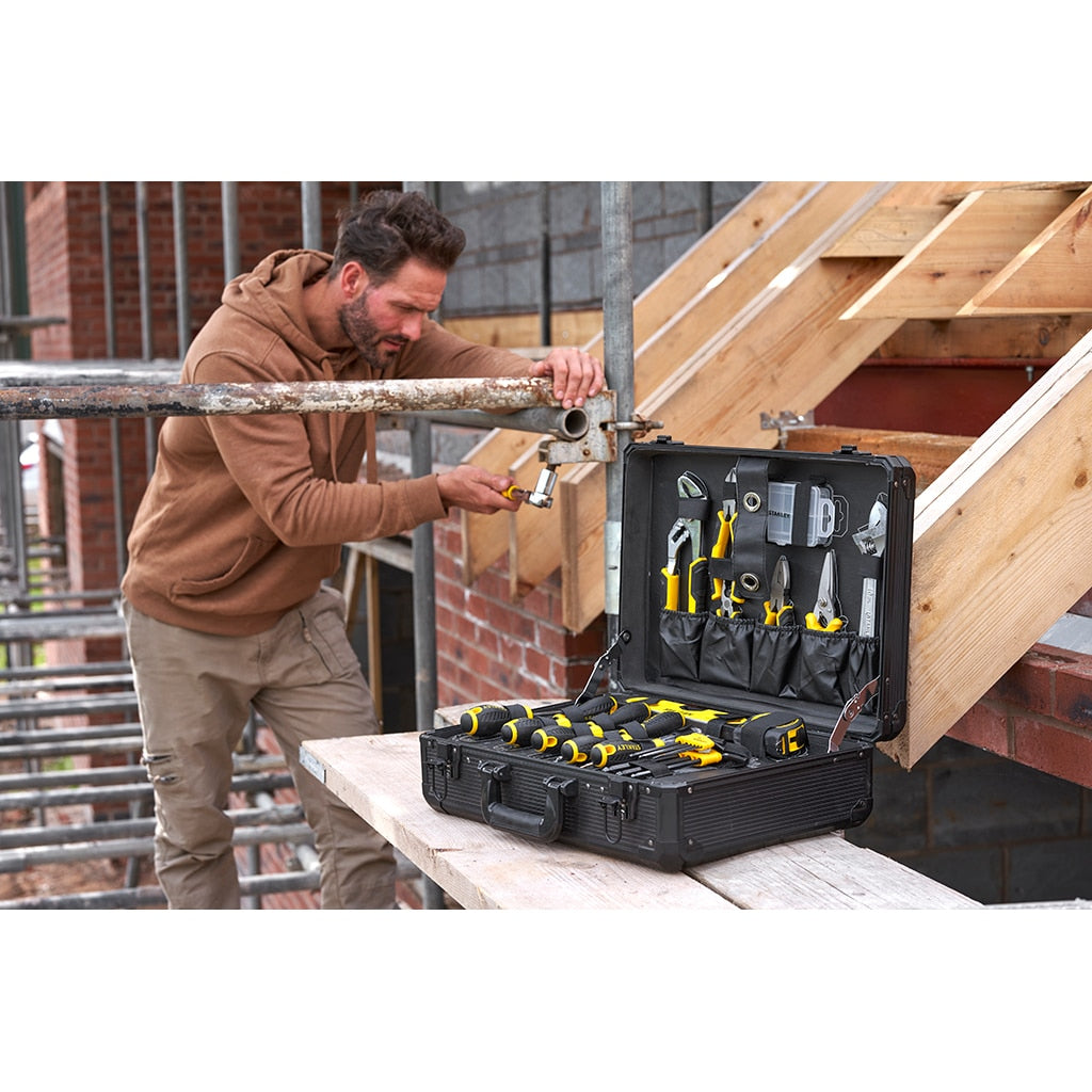 Stanley Reparatur-Toolkit – 61 Bits, 8 Schraubendreher – Schwarz, Gelb – 142 Stück