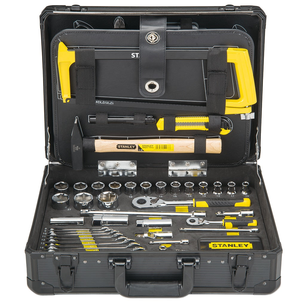 Stanley Reparatur-Toolkit – 61 Bits, 8 Schraubendreher – Schwarz, Gelb – 142 Stück
