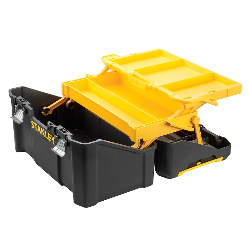 Stanley Werkzeugbox 24 l – leer, Hartschalenkoffer, 2 Fächer, schwarz, Kunststoff, B 490 × H 290 × T 250 mm