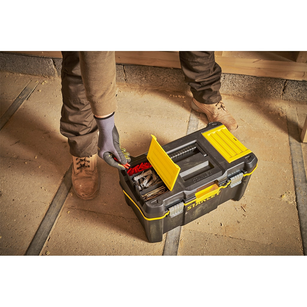 Stanley Werkzeugbox 24 l – leer, Hartschalenkoffer, 2 Fächer, schwarz, Kunststoff, B 490 × H 290 × T 250 mm