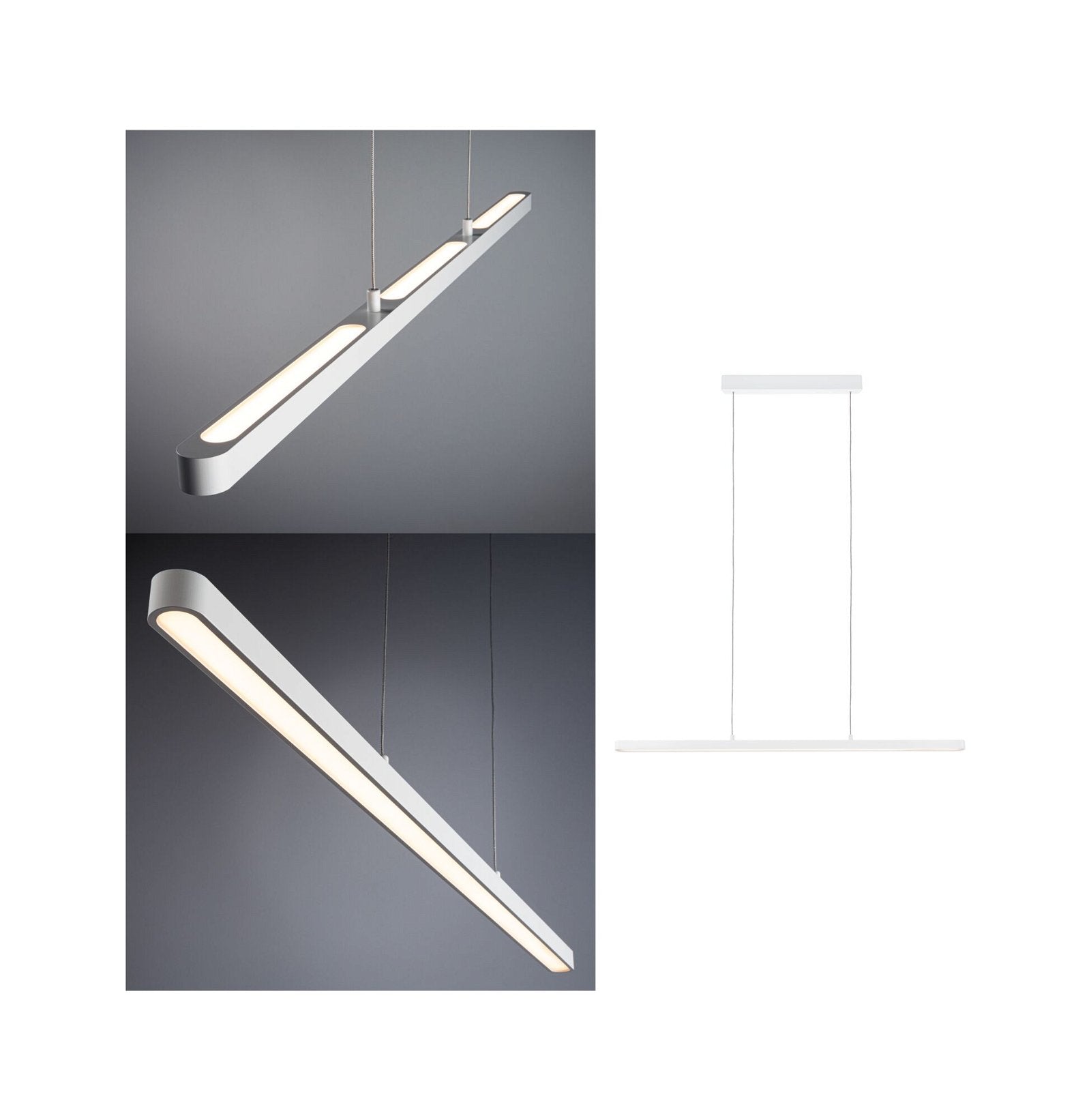 Paulmann Pendelleuchte Lento – 100 × 35 × 25 cm, 1800 lm, 42 W, 2700 K, dimmbar, höhenverstellbar, weiss