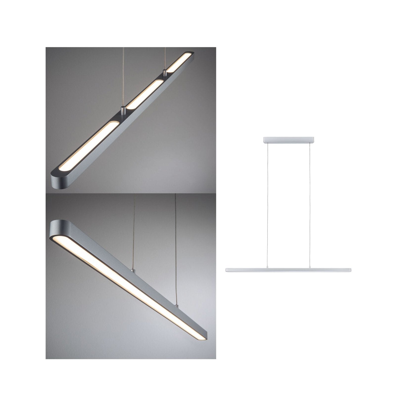 Paulmann Pendelleuchte Lento – 100 × 3,5 cm, 1800 lm, 42 W, 2700 K, dimmbar, chrom, festverbaute LED