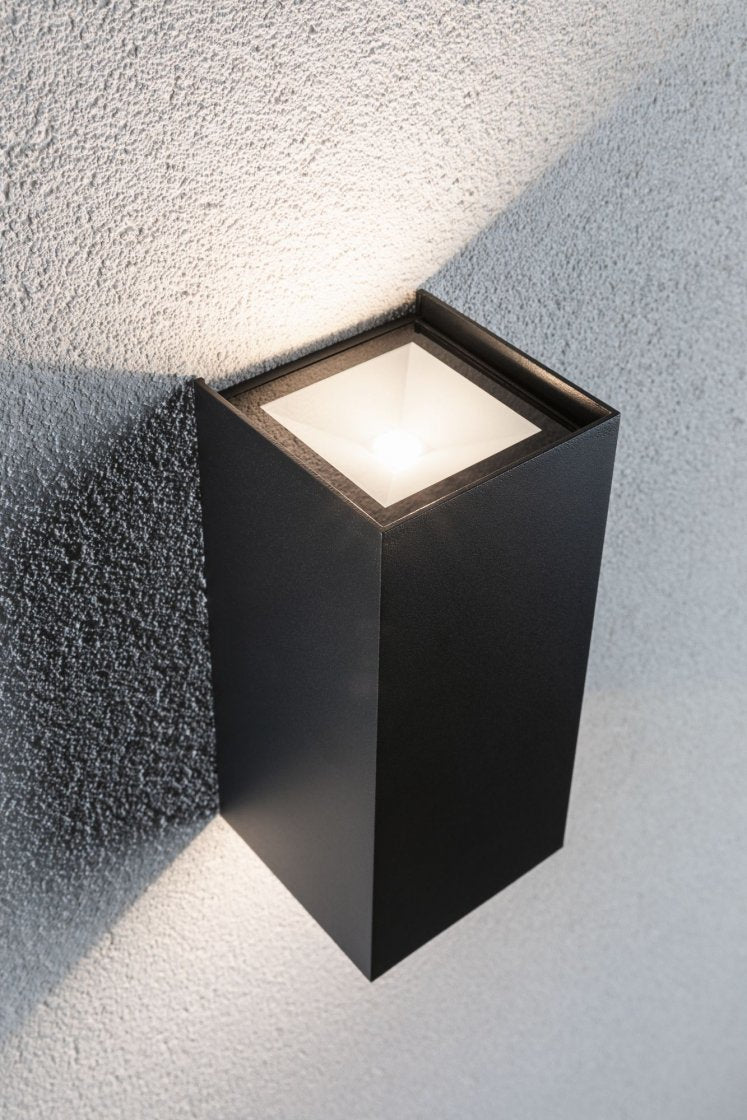 Paulmann Aussenwandleuchte – 1 080 lm, 12 W, Warmweiss, 3000 K, IP44, Netzbetrieb – Anthrazit, Aluminium