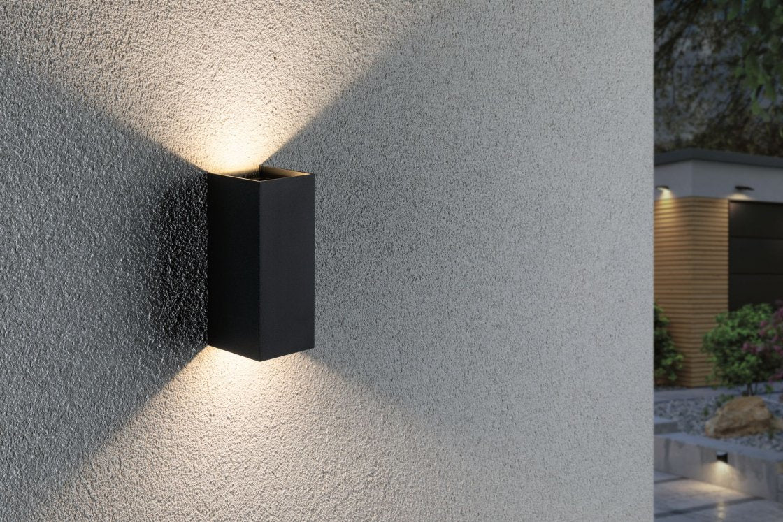 Paulmann Aussenwandleuchte – 2,8 W – Warmweiss, 3000 K – IP44 – Netzbetrieb – dimmbar – Grau, Aluminium