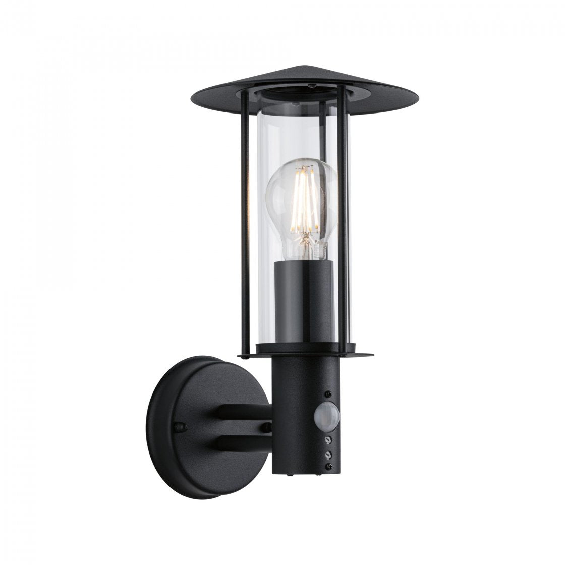 Paulmann Aussenwandleuchte – 32,7 cm – 15 W – IP44 – Netzbetrieb – mit Bewegungsmelder – Grau – Glas/Metall