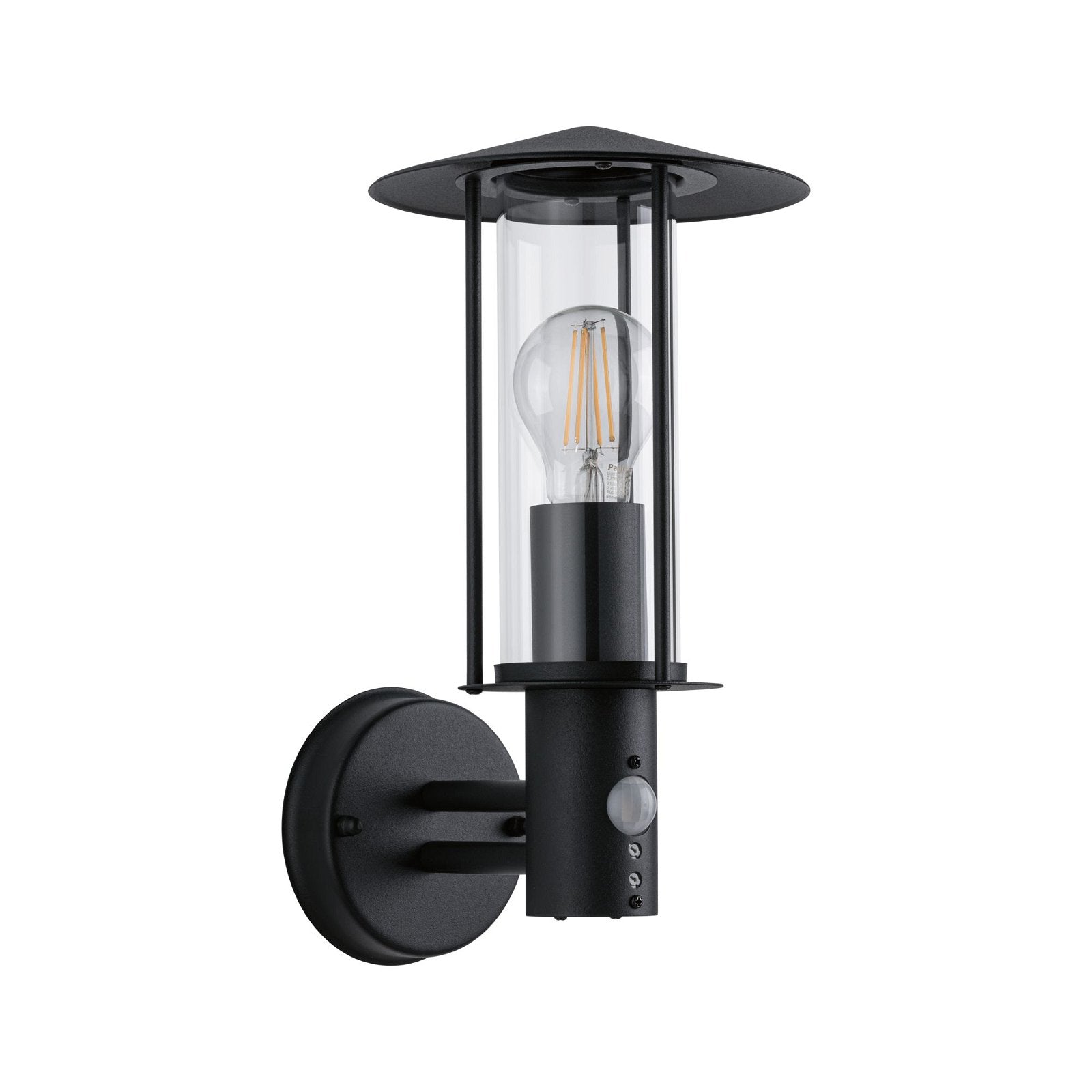 Paulmann Aussenwandleuchte – 32,7 cm – 15 W – IP44 – Netzbetrieb – mit Bewegungsmelder – Grau – Glas/Metall