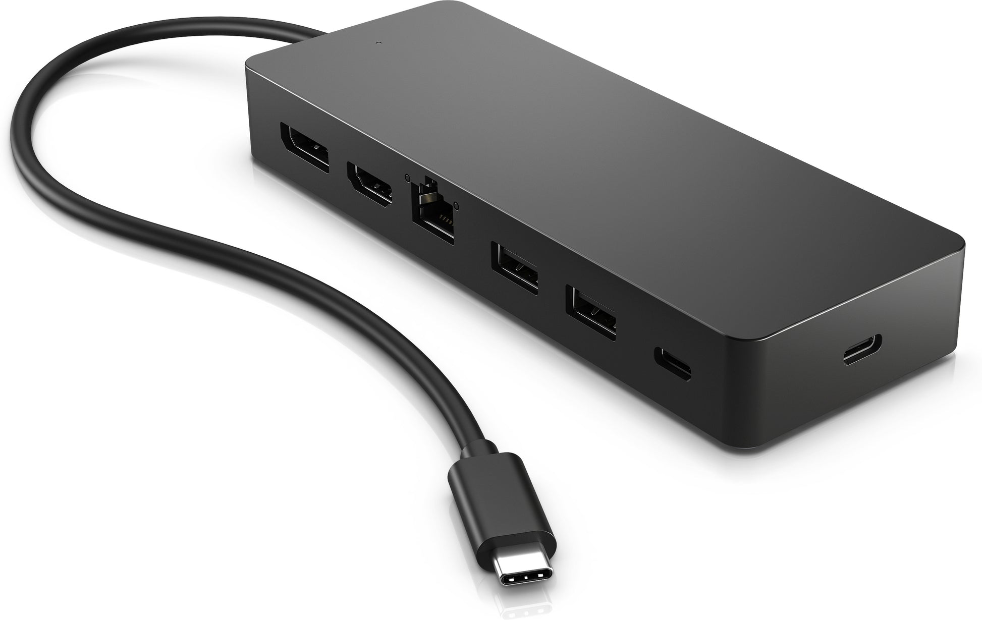 HP Multiport-Adapter – USB-C, 1× DP, 1× HDMI, 2× USB-A, 65 W PD, GbE, für Windows/Mac/ChromeOS