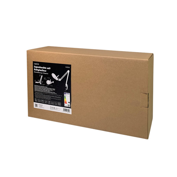 LogiLink Lupenleuchte WZ0058 – 2,25×, Ø 127 mm, mit Tischklemme, Weiss