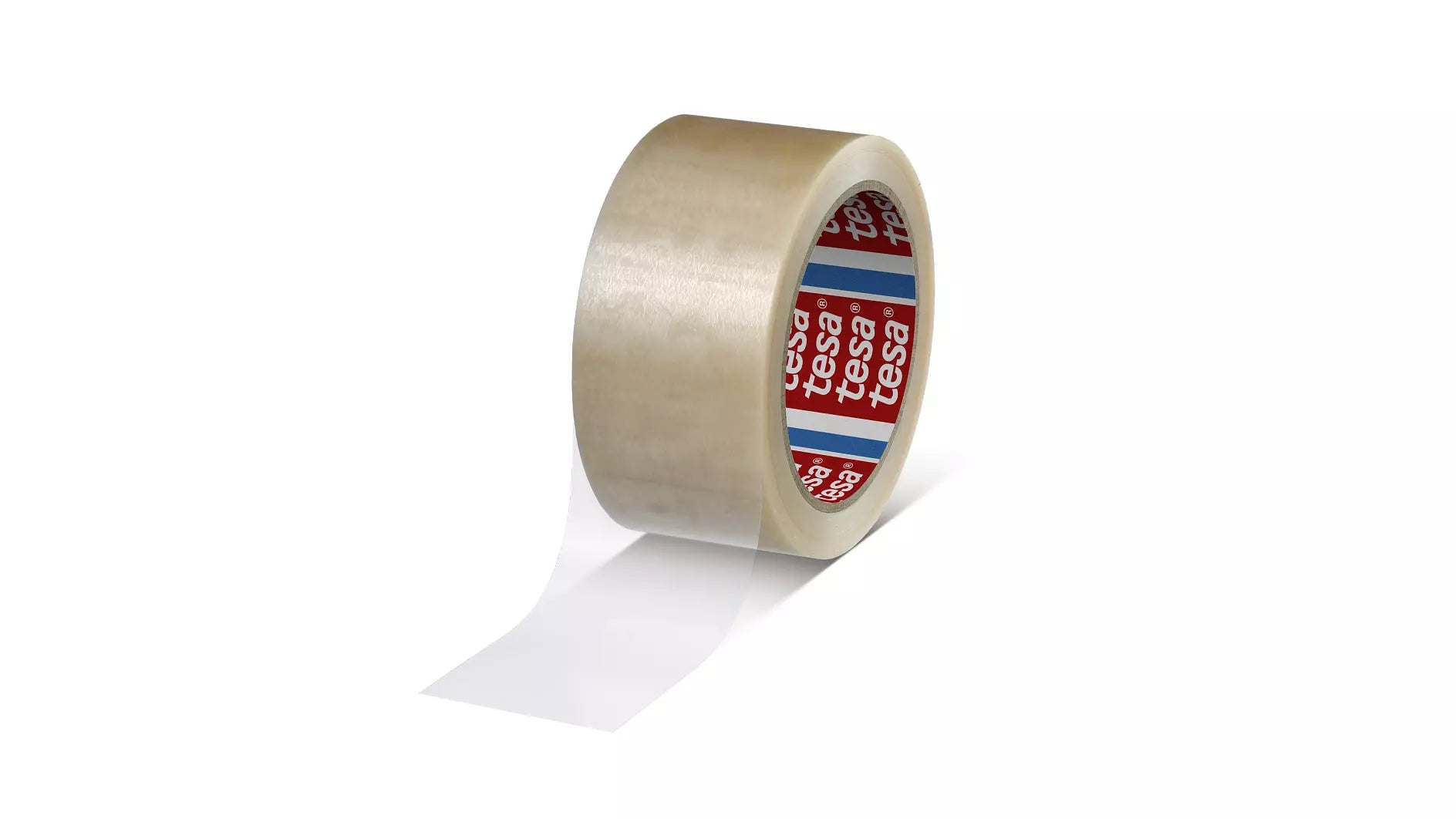 TESA Verpackungsband, PVC, 50 mm × 66 m, Transparent, Naturkautschuk, von Hand abreißbar, 1 Rolle