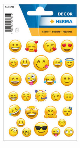 HERMA Schmucketiketten – Lovely Emojis – 87 Stück – permanent – mehrfarbig