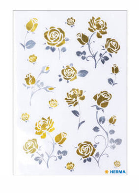 HERMA Geschenketiketten Home Feeling – Edelrosen – 15 Etiketten – permanent, Folie – Bogen 84 × 120 mm