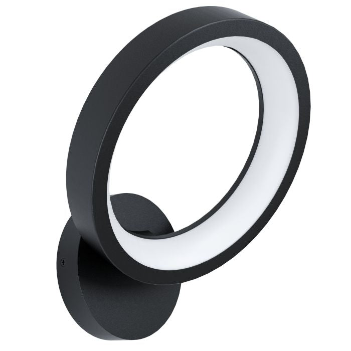EGLO Wandleuchte Marghera-Z – Ø 27 × 30,5 cm, 1800 lm, 2700–6500 K, dimmbar, BT, für Alexa, schwarz