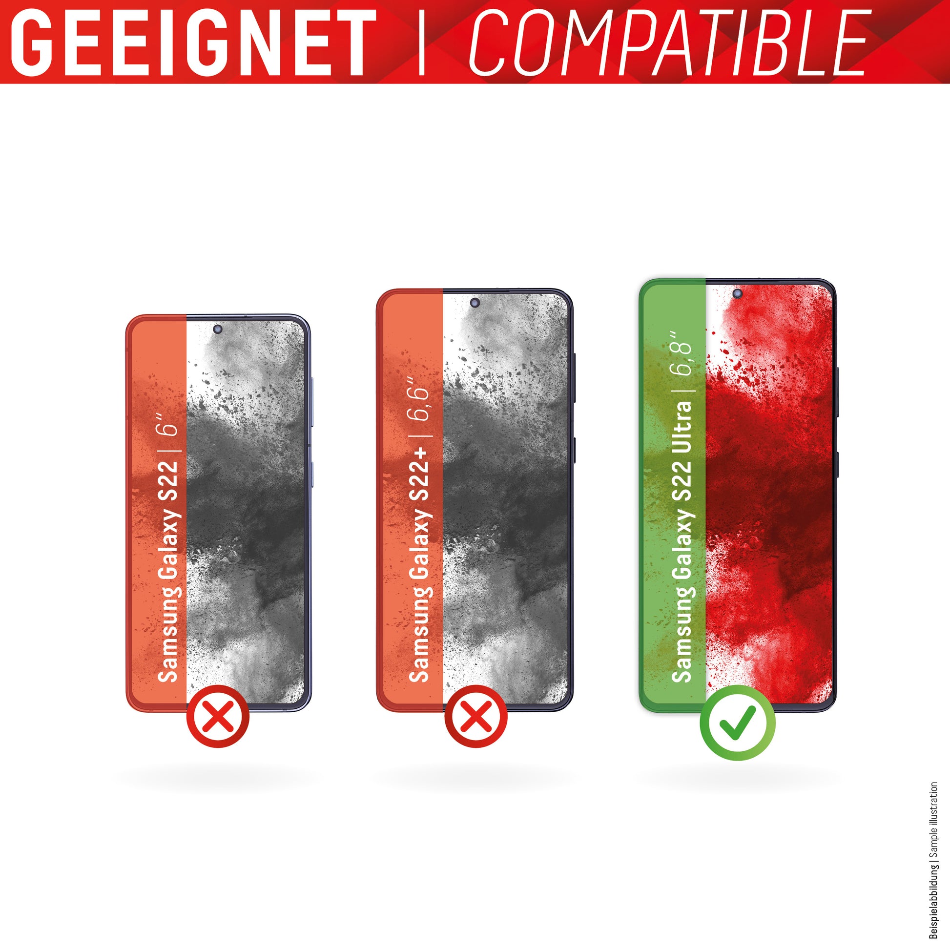 Displex Displayschutz (Panzerglas), Full Cover – für Galaxy S22 Ultra – mit Applikator