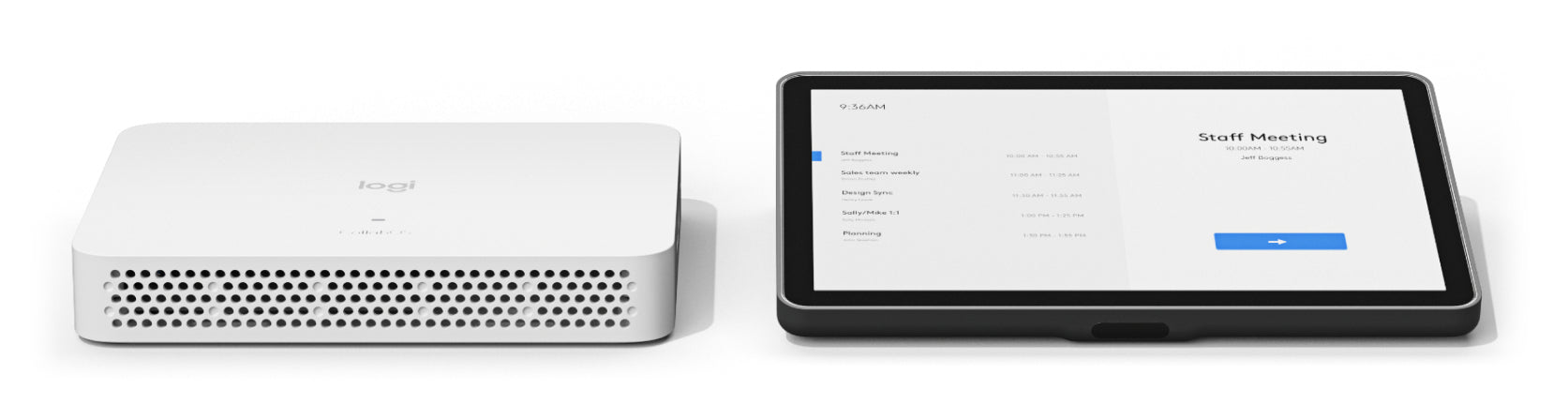 Logitech Konferenzraum-System – Basis-Paket: RoomMate & Tap IP (Schweiz)