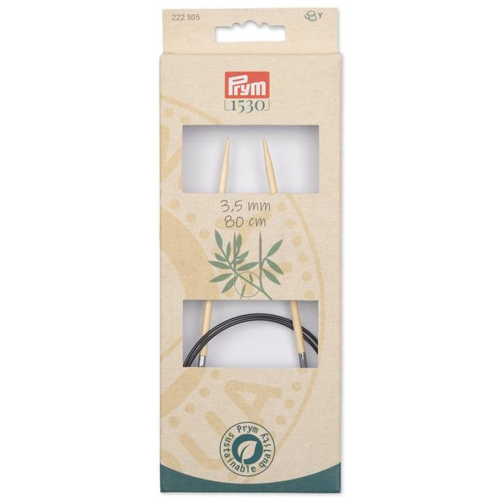 Prym 1530 Rundstricknadel 3,5 mm – 80 cm, Bambus, 1 Stk.