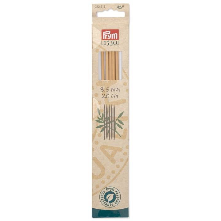 Prym 1530 Strumpfstricknadeln 3,5 mm – 20 cm, 5 Stk., Bambus