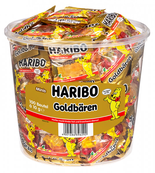 Haribo Goldbären Minis Fruchtgummi – sortiert, Beutel, 100 × 10 g (1 kg)