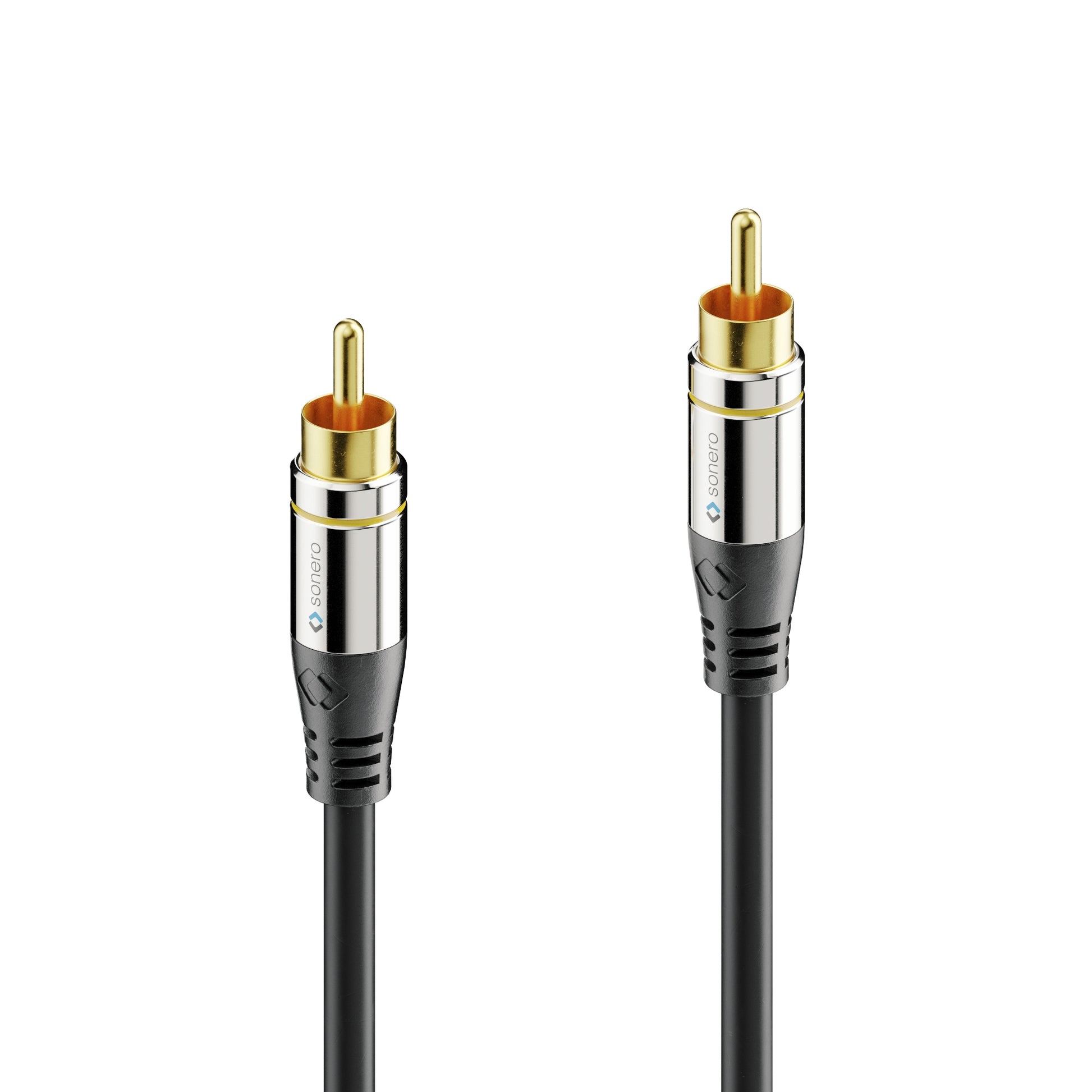 Sonero Cinch-Kabel (2×) – Stecker zu Stecker – 3 m, vergoldete Stecker